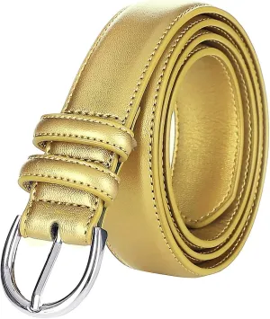 Falari Women Genuine Leather Belt Fashion Dress Belt With Single Prong Buckle 6028-31 Colors