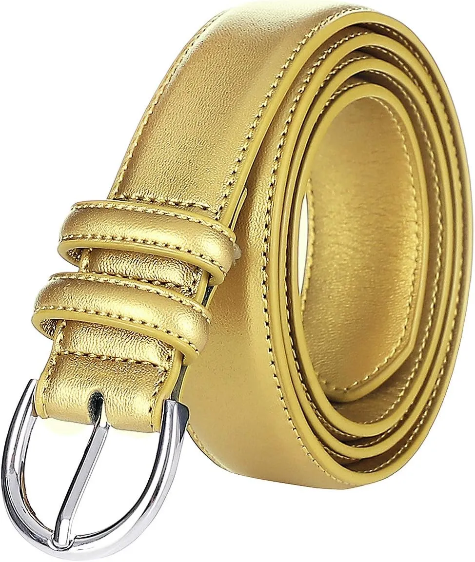 Falari Women Genuine Leather Belt Fashion Dress Belt With Single Prong Buckle 6028-31 Colors