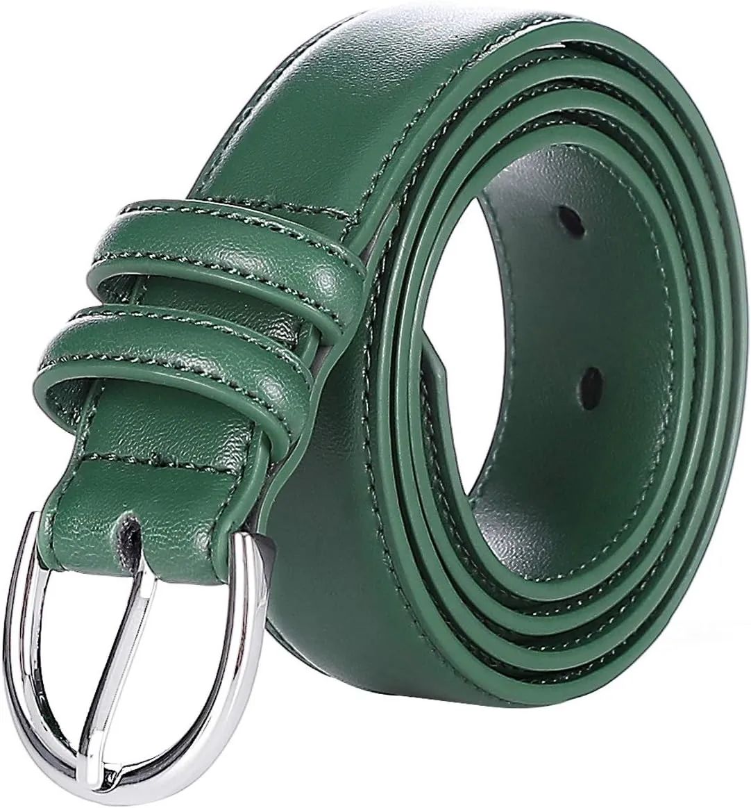 Falari Women Genuine Leather Belt Fashion Dress Belt With Single Prong Buckle 6028-31 Colors