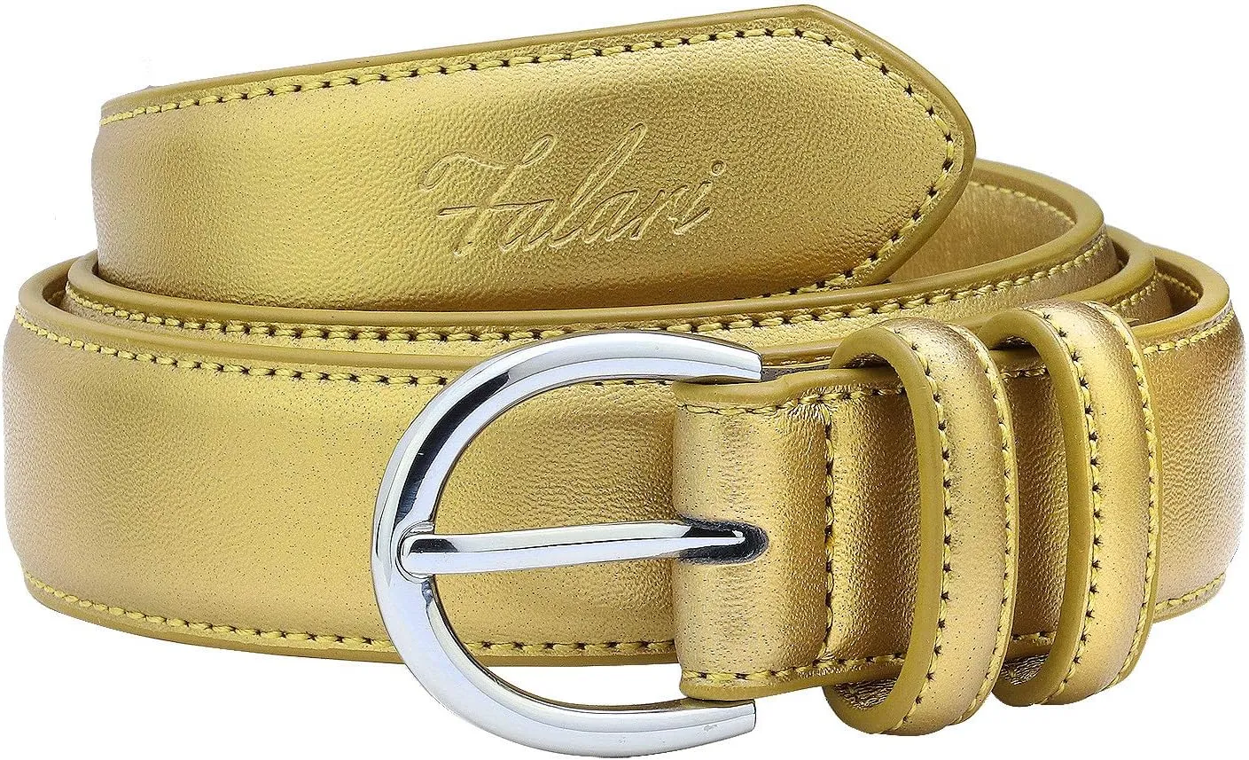 Falari Women Genuine Leather Belt Fashion Dress Belt With Single Prong Buckle 6028-31 Colors