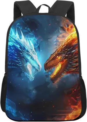 Funny Backpack Dragon Backpack Aesthetic Bookbag Black Simple Modern Lightweight Backpack With Mesh Side Pocket Large Laptop Backpack