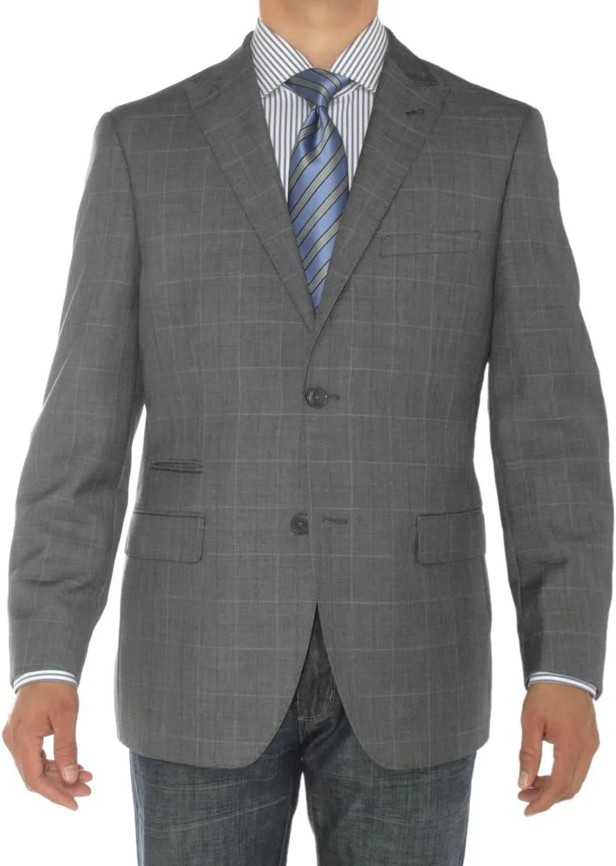 GN Luciano Men's 2 Button Modern Fit Suit Jacket Ticket Pocket Blazer Coat