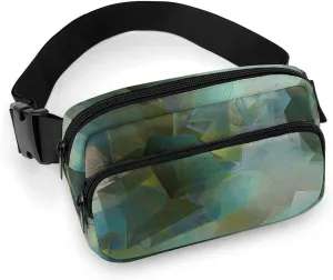 Green Modern Abstract Art Belt Bag Fanny Pack Crossbody Fashion Waist Packs With Adjustable Strap For Men Women Travel Hiking Cycling Running