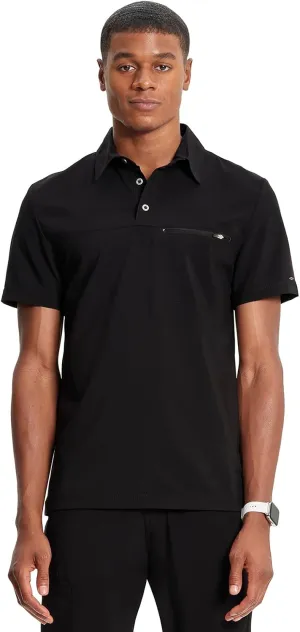 Infinity Cherokee Mens Scrub Top Modern Fit Polo T-Shirt with Zipper Chest Pocket CK825A