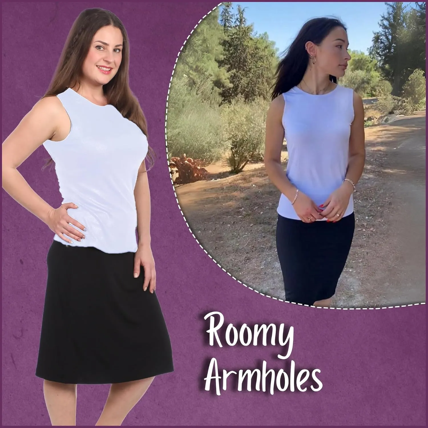 Kosher Casual Modest High Neck Tank Top for Women Full-Shoulder Sleeveless Shell
