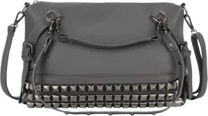 Large Crossbody Purse Leather Top Handle Punk Rivet Hobo Handbag for Women