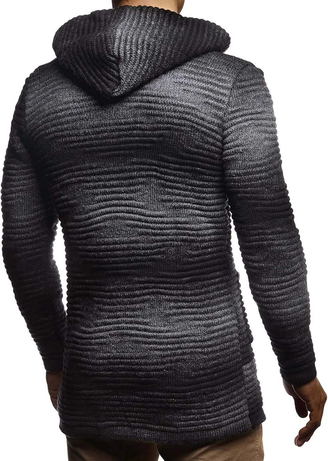 Leif Nelson Men's Sweatshirt Cardigan Slim Fit | Men Sweat Jacket with a Hood | Modern Hoody Pullover Hoodie | LN5715