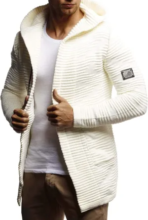 Leif Nelson Men's Sweatshirt Cardigan Slim Fit | Men Sweat Jacket with a Hood | Modern Hoody Pullover Hoodie | LN5715