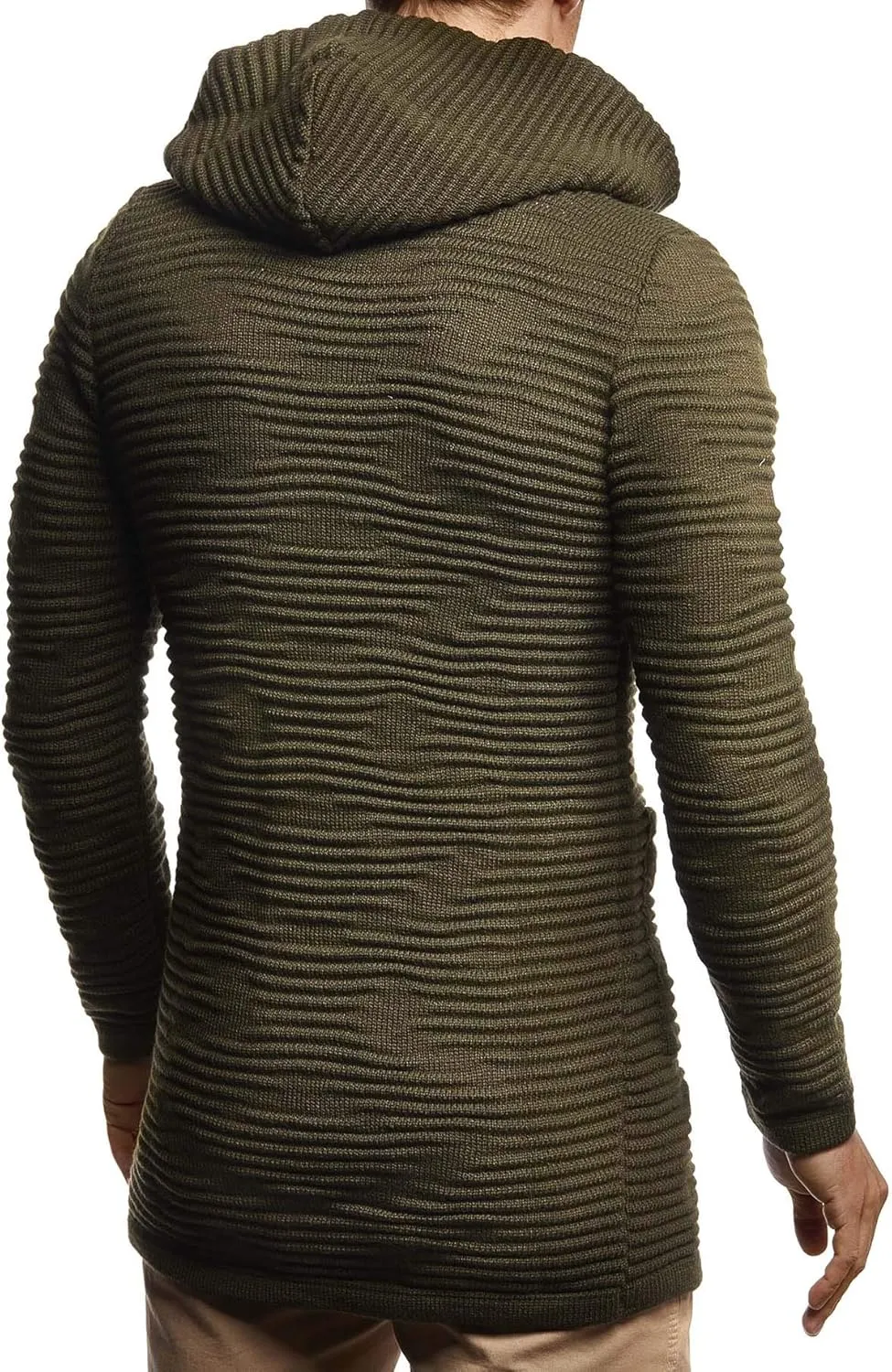 Leif Nelson Men's Sweatshirt Cardigan Slim Fit | Men Sweat Jacket with a Hood | Modern Hoody Pullover Hoodie | LN5715