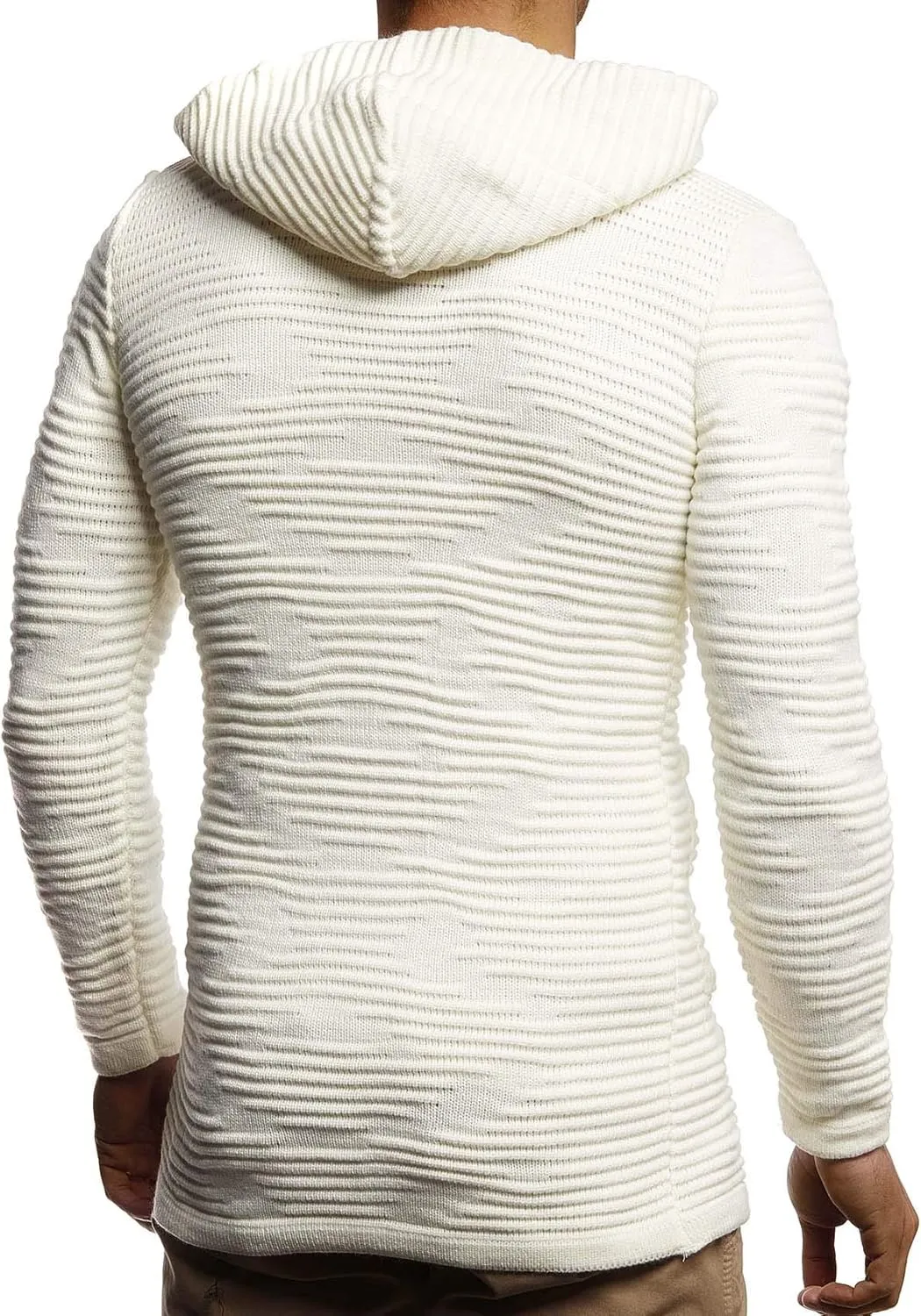 Leif Nelson Men's Sweatshirt Cardigan Slim Fit | Men Sweat Jacket with a Hood | Modern Hoody Pullover Hoodie | LN5715