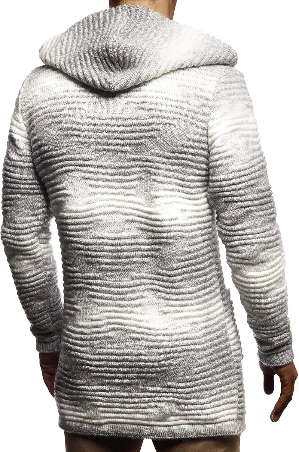 Leif Nelson Men's Sweatshirt Cardigan Slim Fit | Men Sweat Jacket with a Hood | Modern Hoody Pullover Hoodie | LN5715
