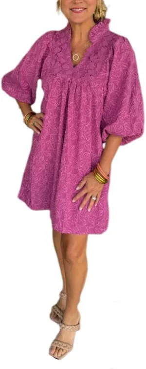 Melliflo Womens Floral Ruffle V Neck Puff Sleeve Mini Dress A Line Casual Loose Fit 2024 Fashion Fall Dress
