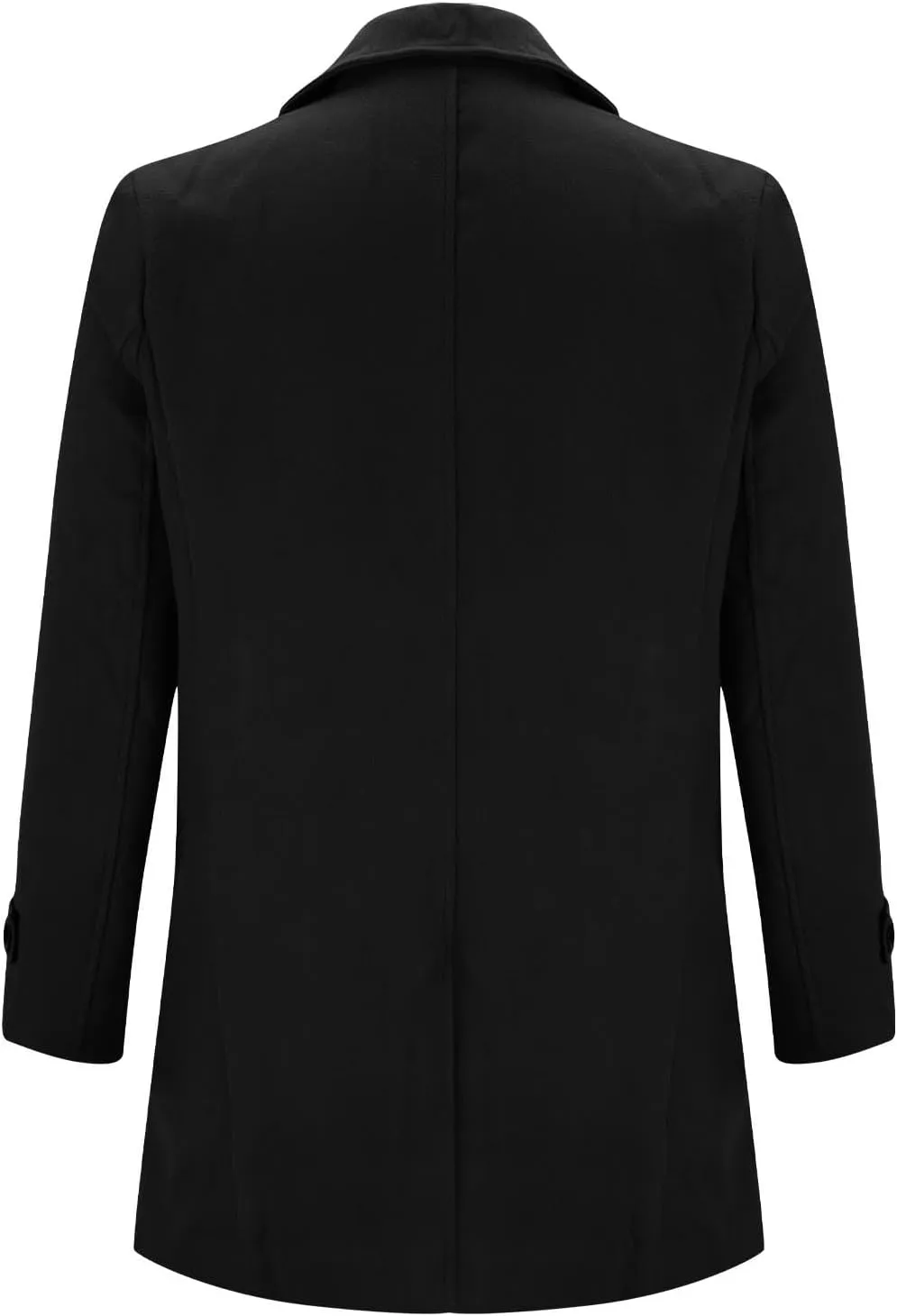 Mens Trench Coat Classic Notched Collar Overcoat Warm Double Breasted Peacoat Elegant Long Jacket Peacoat