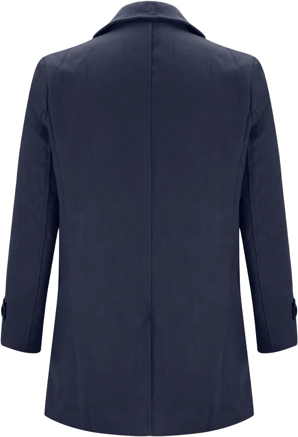 Mens Trench Coat Classic Notched Collar Overcoat Warm Double Breasted Peacoat Elegant Long Jacket Peacoat