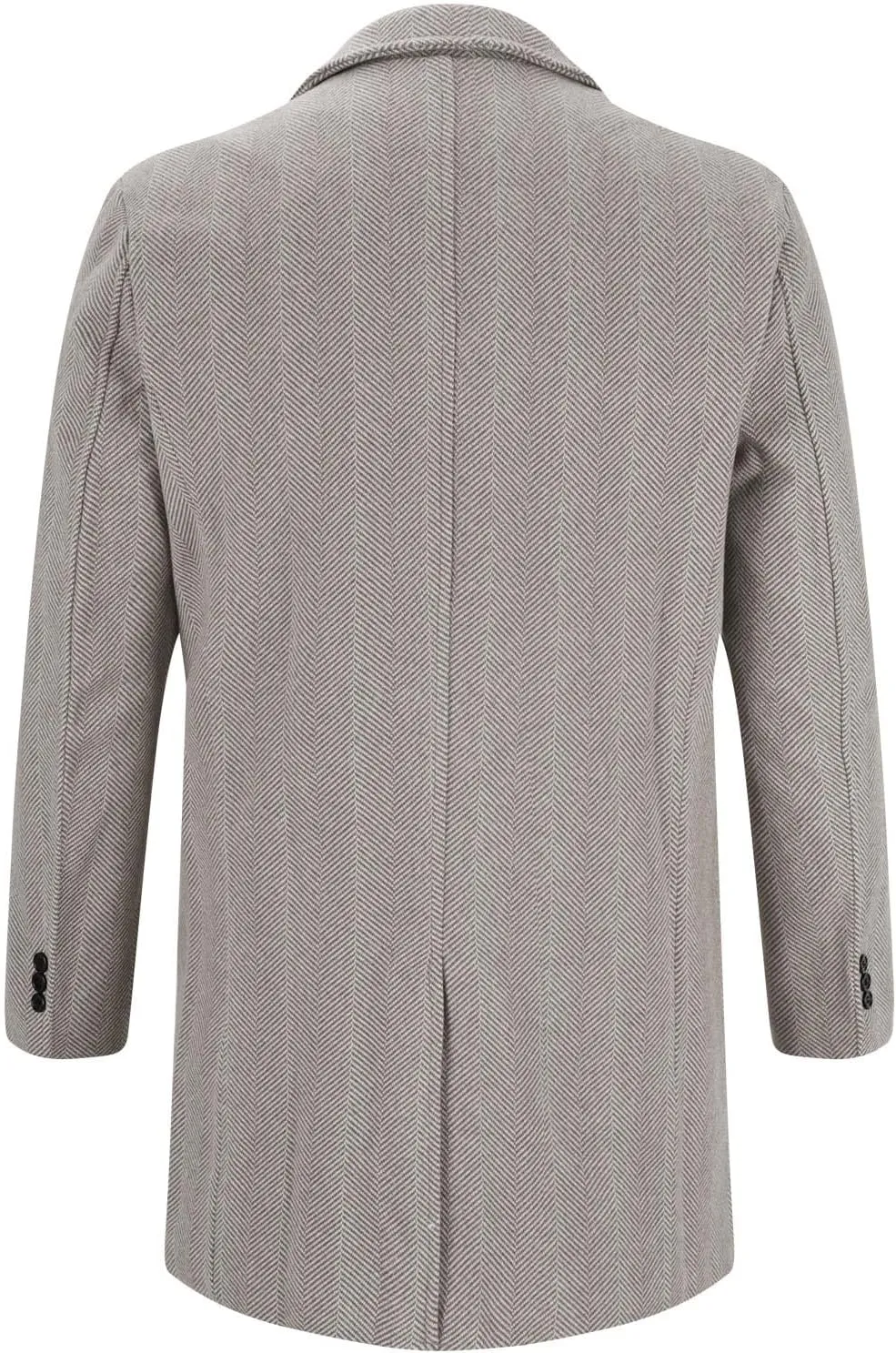 Mens Trench Coat Classic Notched Collar Overcoat Warm Double Breasted Peacoat Elegant Long Jacket Peacoat