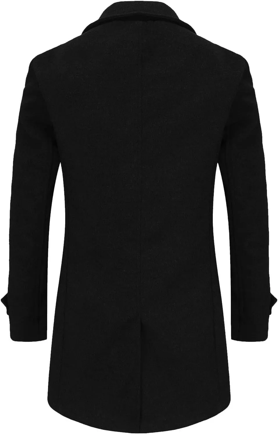 Mens Trench Coat Classic Notched Collar Overcoat Warm Double Breasted Peacoat Elegant Long Jacket Peacoat