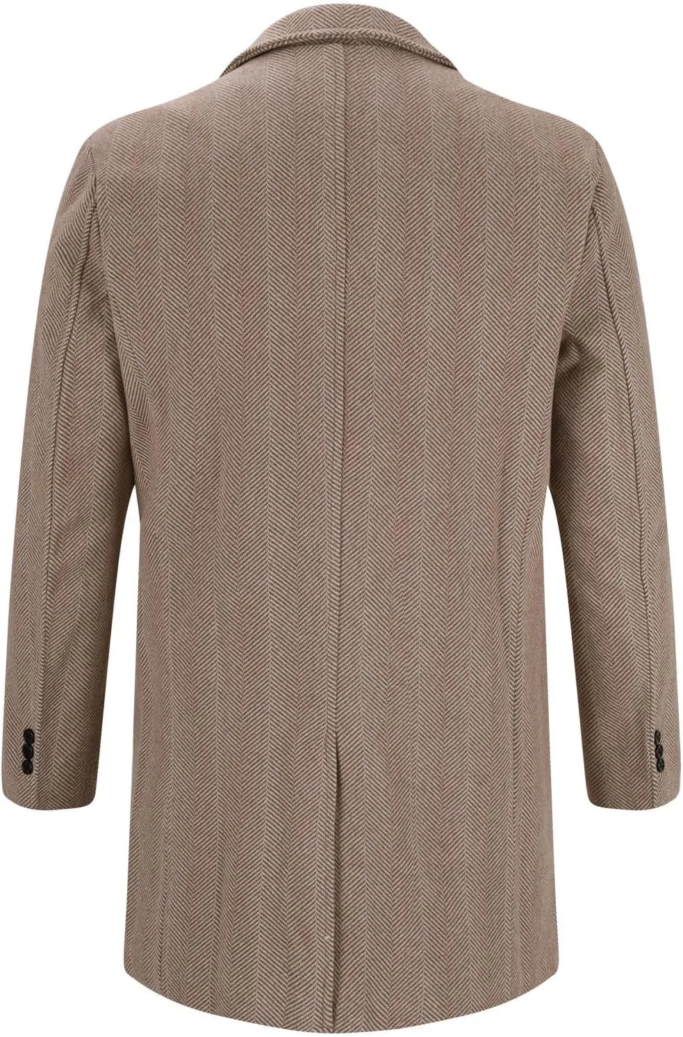 Mens Trench Coat Classic Notched Collar Overcoat Warm Double Breasted Peacoat Elegant Long Jacket Peacoat