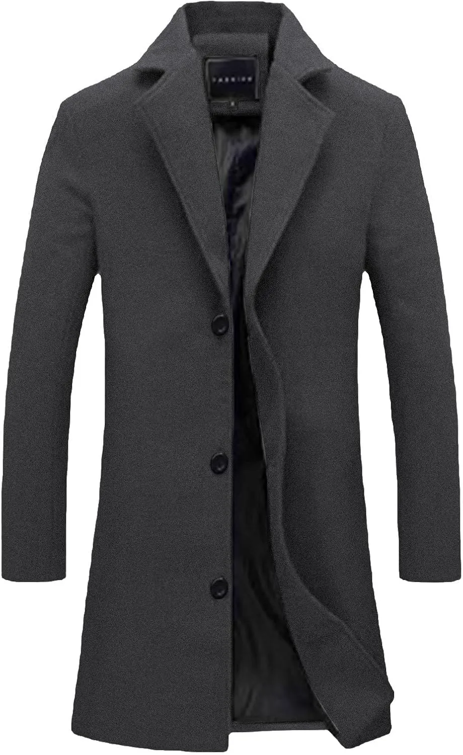 Mens Trench Coat Classic Notched Lapel Overcoat Winter Single Breasted Peacoat Warm Long Jacket Peacoat