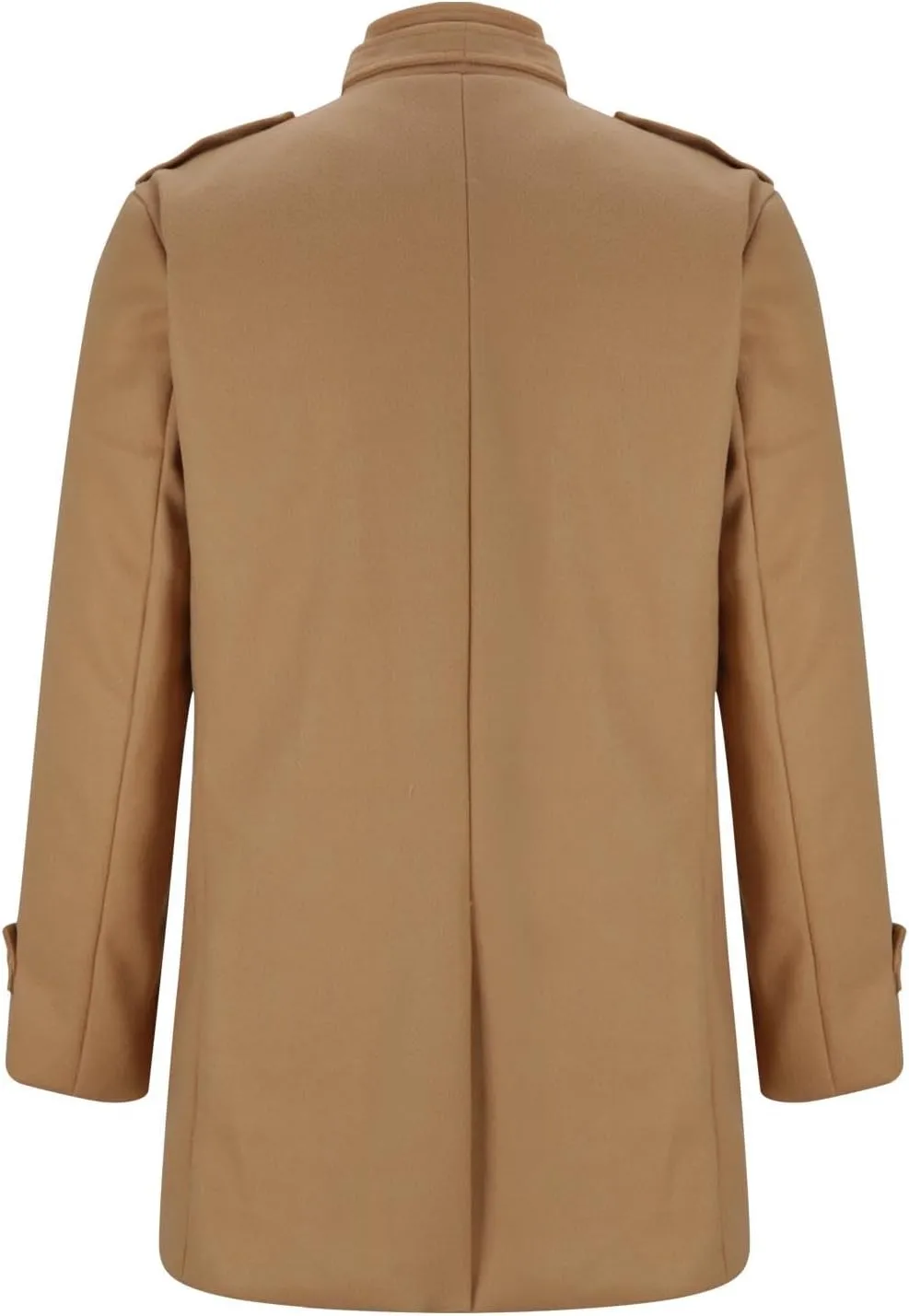 Men's Trench Coat Warm Notched Collar Overcoat Classic Single Breasted Peacoat Elegant Long Jacket Overcoat