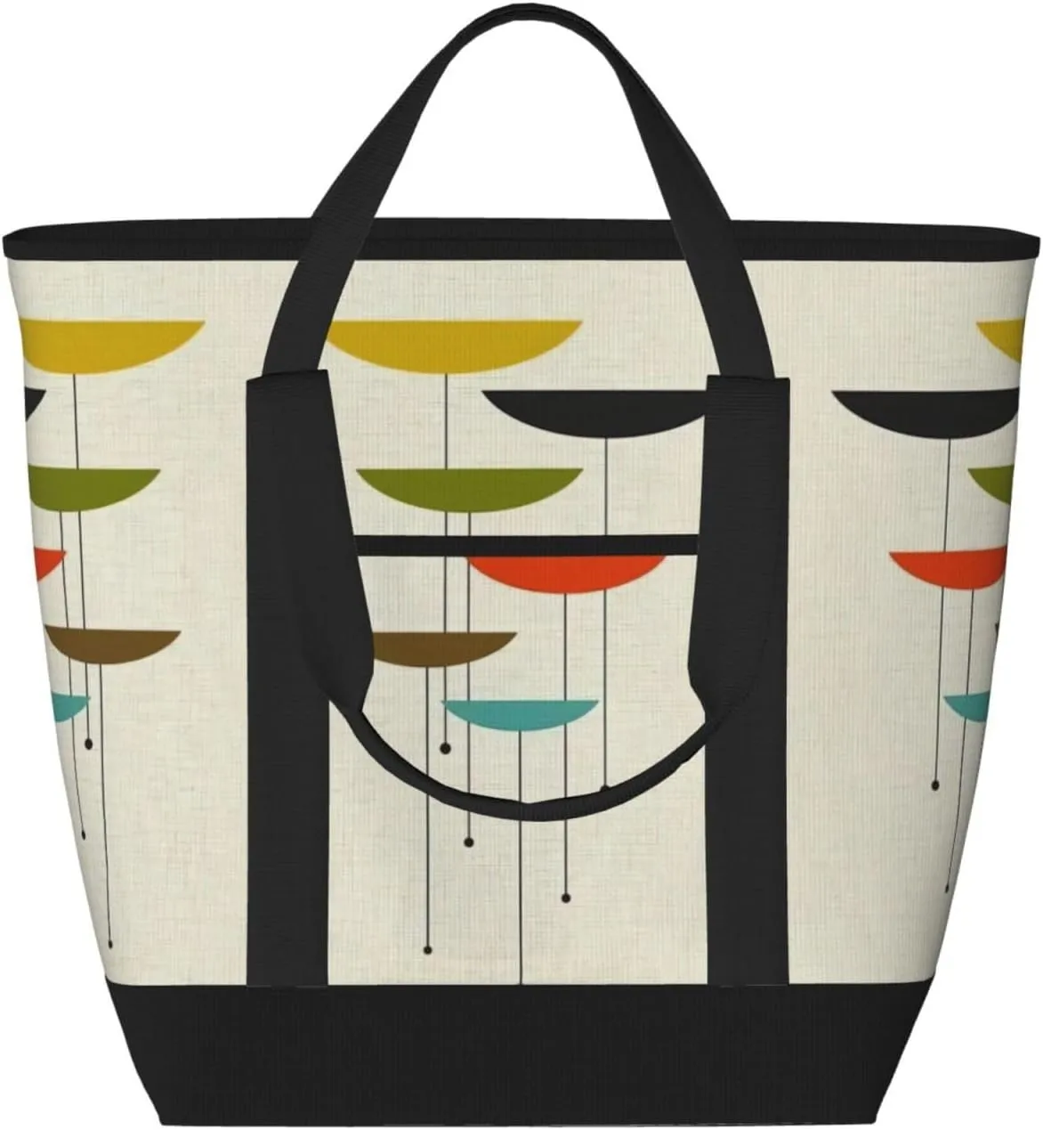 mid century modern prints Print Tote Bag Adult Heavy Duty For Picnic Beach Camping Large Capacity Insulated Tote Bag