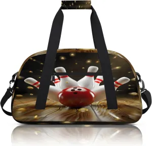 Modern Bowling Ball Small Gym Bag 18 inch Carry On Duffel Bag for Weekender Travel Sports Workout Yoga Gymnastics Dance Ballet