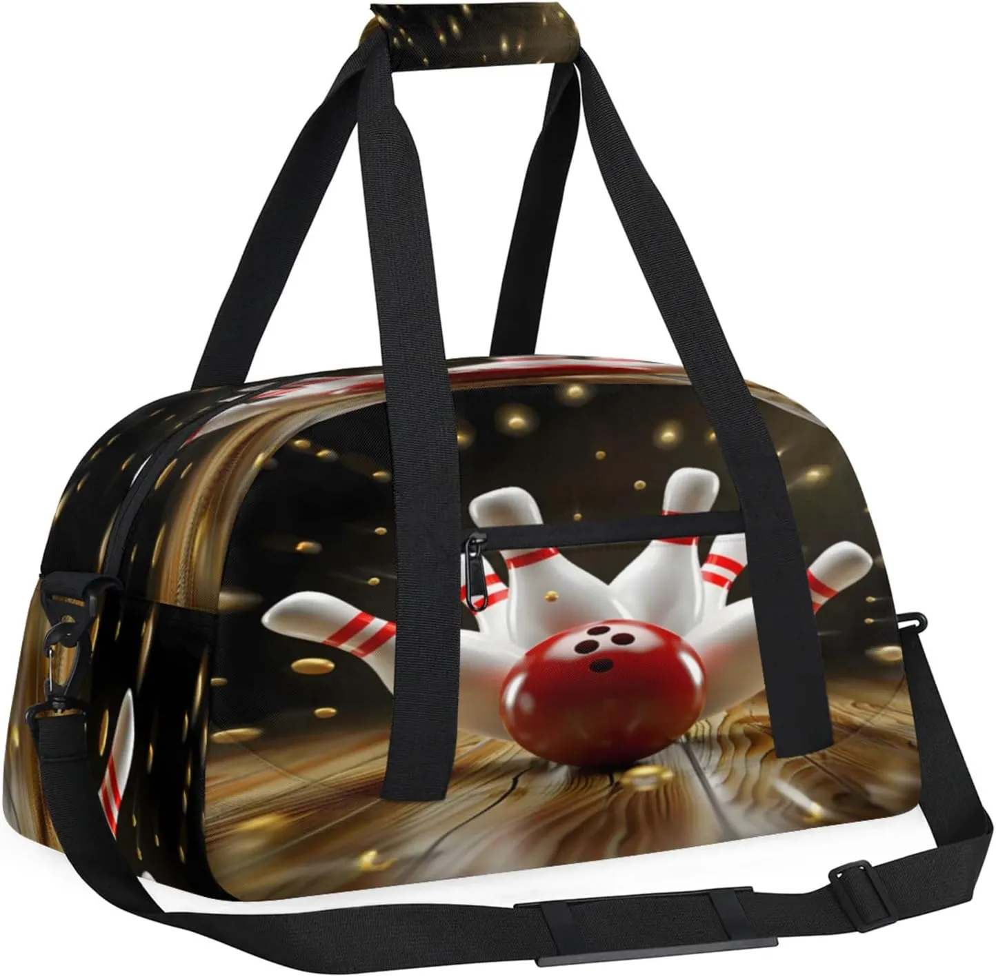 Modern Bowling Ball Small Gym Bag 18 inch Carry On Duffel Bag for Weekender Travel Sports Workout Yoga Gymnastics Dance Ballet