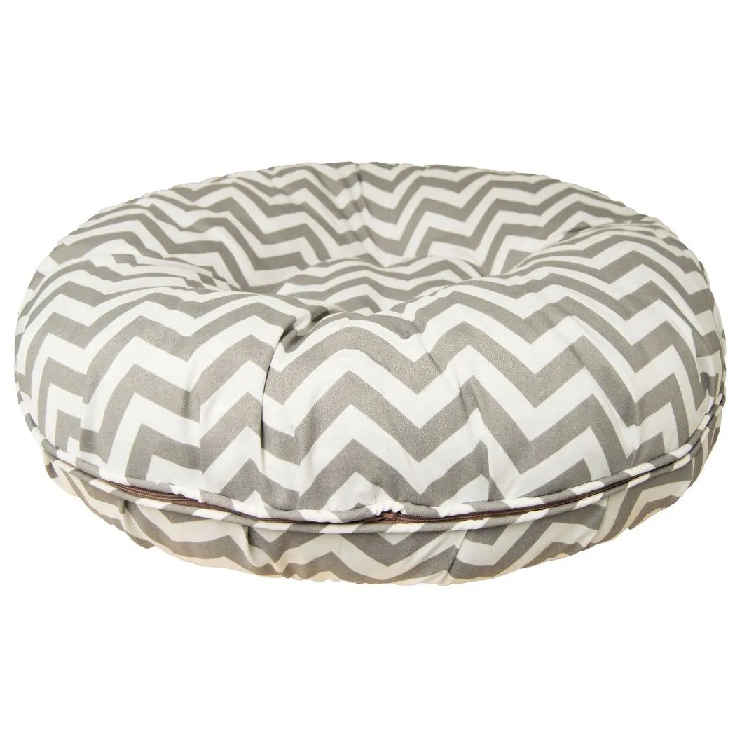 Outdoor Bagel Dog Bed Grey Wave