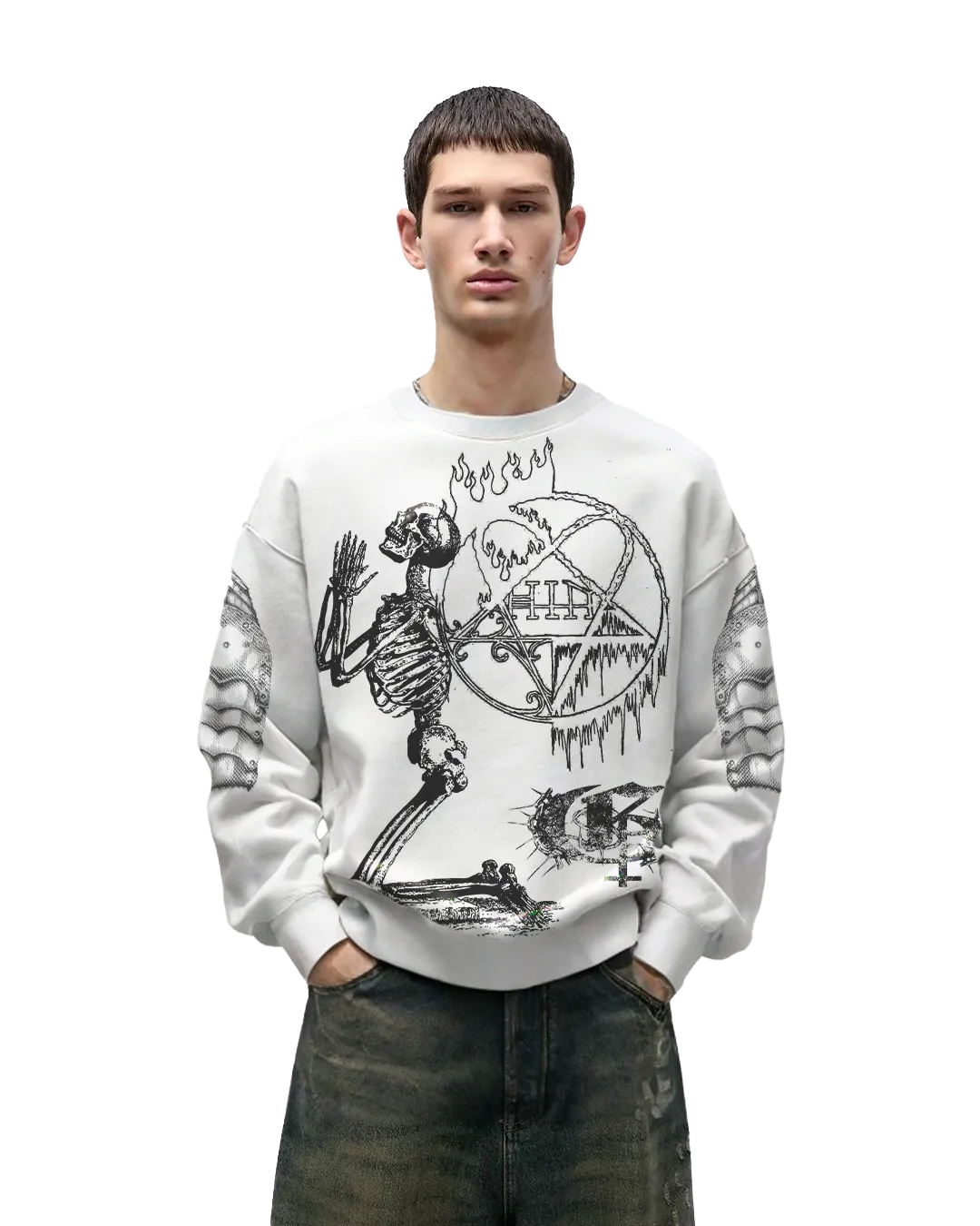 Pentagram Boxy Long Sleeves Sweatshirt