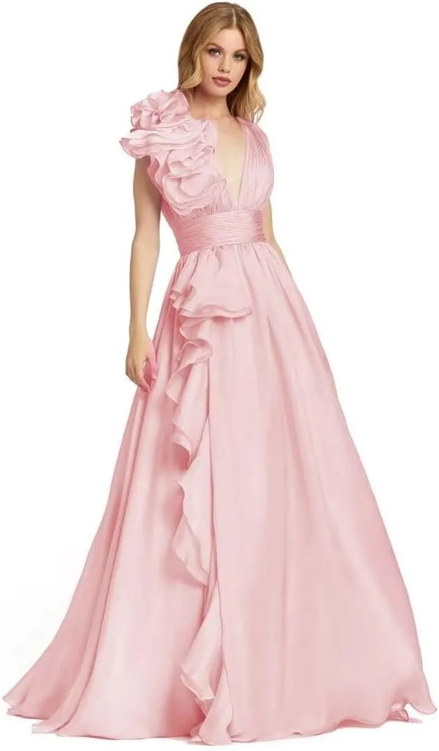 Pleated Ruffle Party Gowns for Women Prom Dresses Flowy 2024 Long Wedding Evening Party Dress HD257