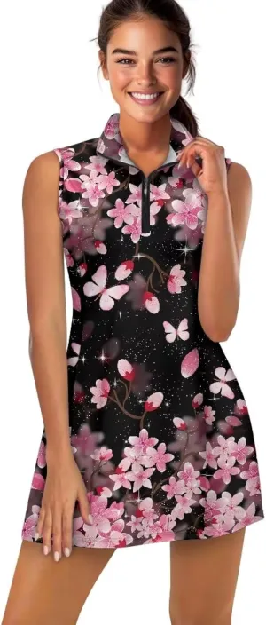 POLERO Golf Dresses for Women with Shorts Casual Dress Sleeveelss Tennis Dresses Mini Athletic Dresses
