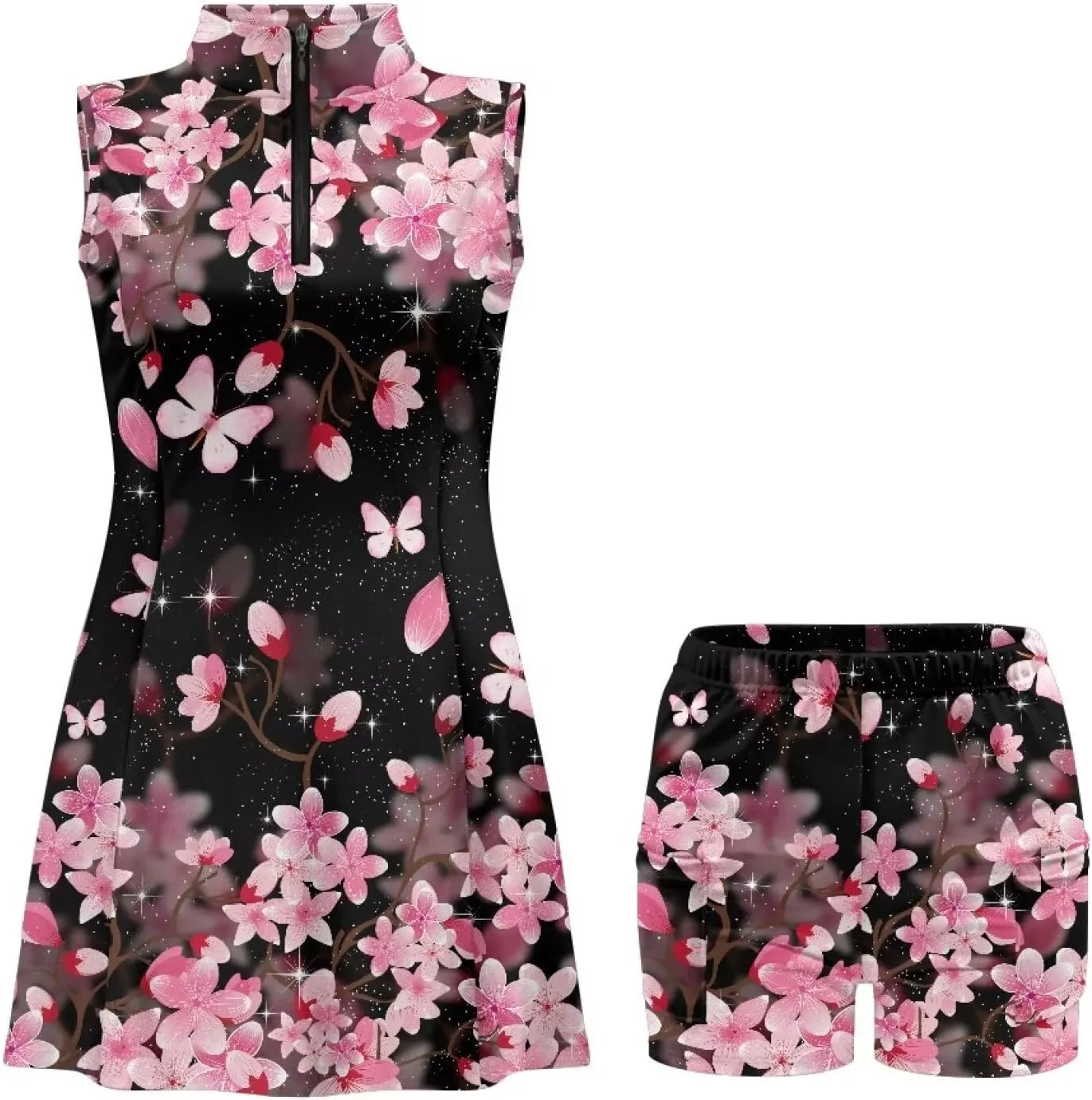 POLERO Golf Dresses for Women with Shorts Casual Dress Sleeveelss Tennis Dresses Mini Athletic Dresses