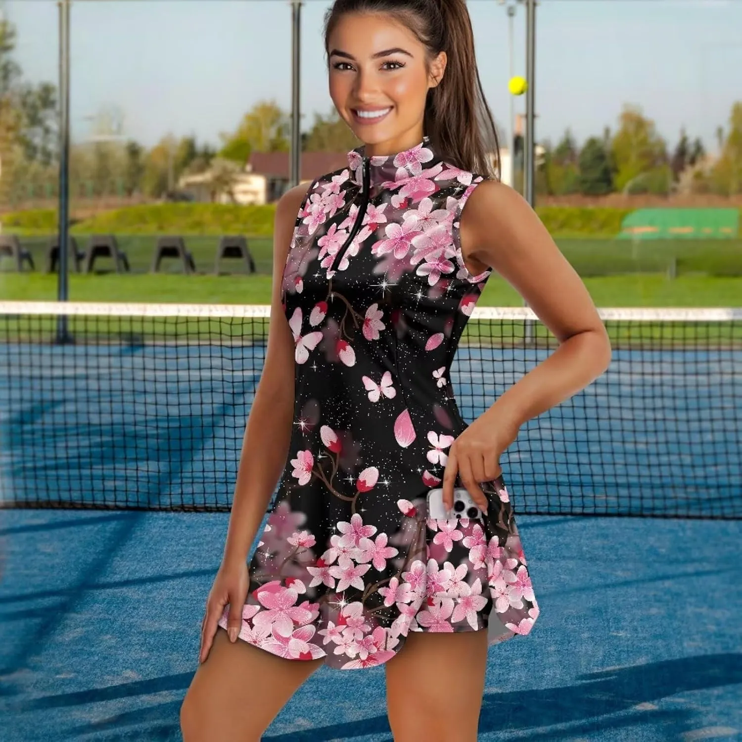 POLERO Golf Dresses for Women with Shorts Casual Dress Sleeveelss Tennis Dresses Mini Athletic Dresses