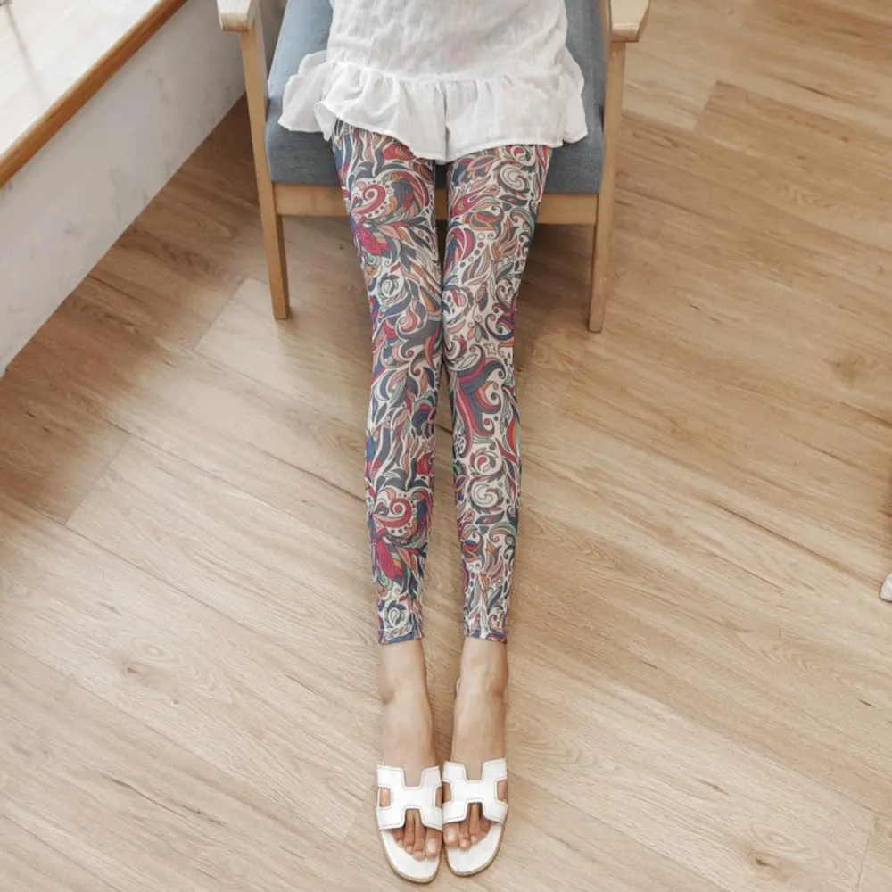 Premium Patterned Footless Tights for Women with Designs Sheer Fashion Leggings Colorful Pantyhose