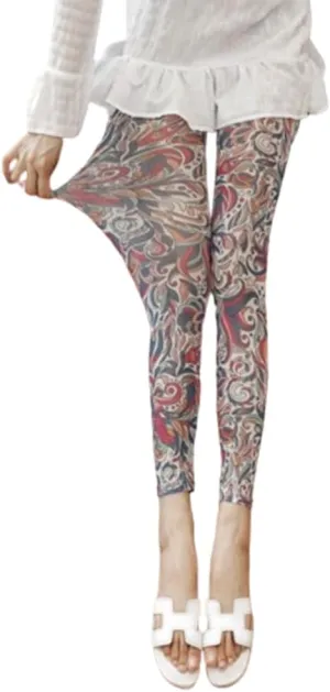 Premium Patterned Footless Tights for Women with Designs Sheer Fashion Leggings Colorful Pantyhose