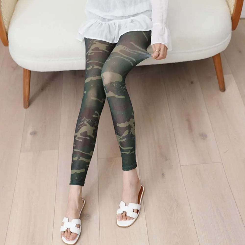 Premium Sheer Leggings Fashion Footless Tights for Women with Designs Colorful Patterned Pantyhose
