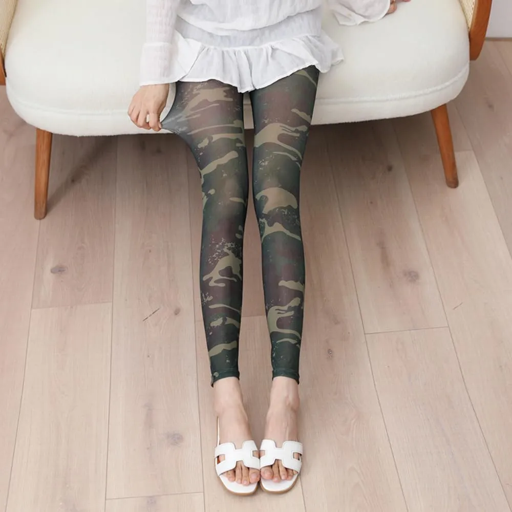 Premium Sheer Leggings Fashion Footless Tights for Women with Designs Colorful Patterned Pantyhose