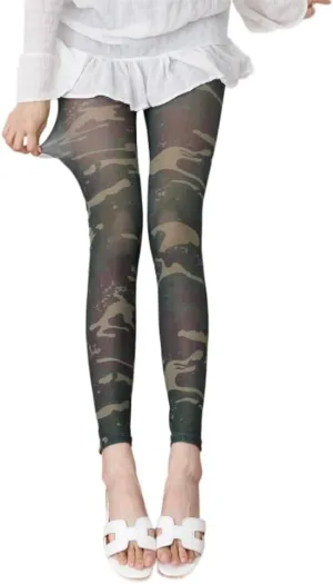Premium Sheer Leggings Fashion Footless Tights for Women with Designs Colorful Patterned Pantyhose