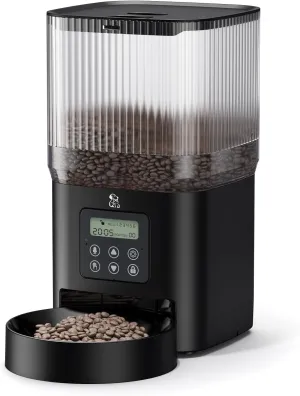 Programmable Automatic Pet Feeder for Cats and Dogs, 5L Capacity, 1-6 Meals per Day, Voice Recording Feature & Dual Power Supply