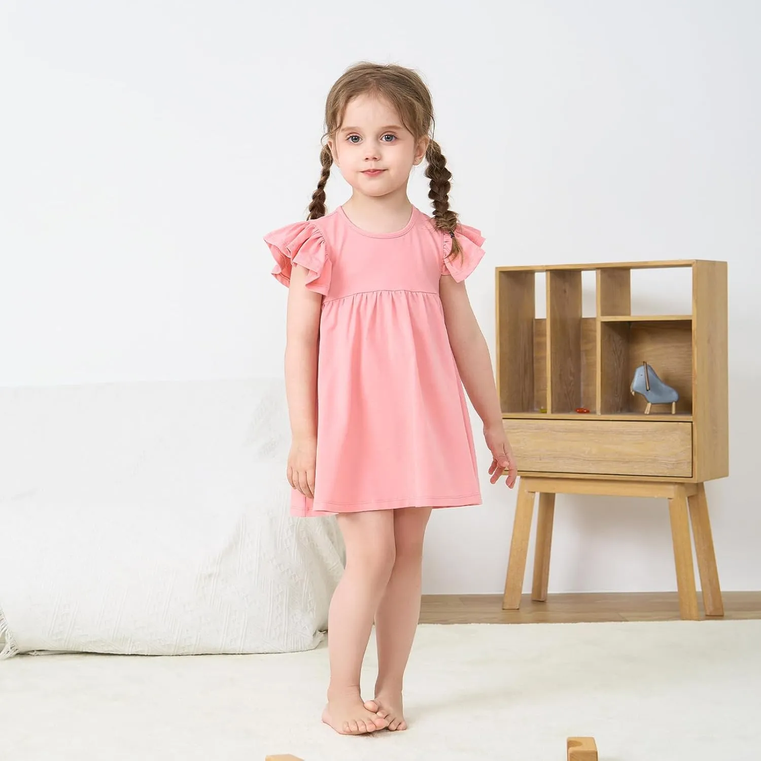 pureborn Toddler Girls Sleeveless Summer Dresses 1-8 Years