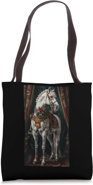 Renaissance Horse Classical Equestrian Horse Rose Tote Bag