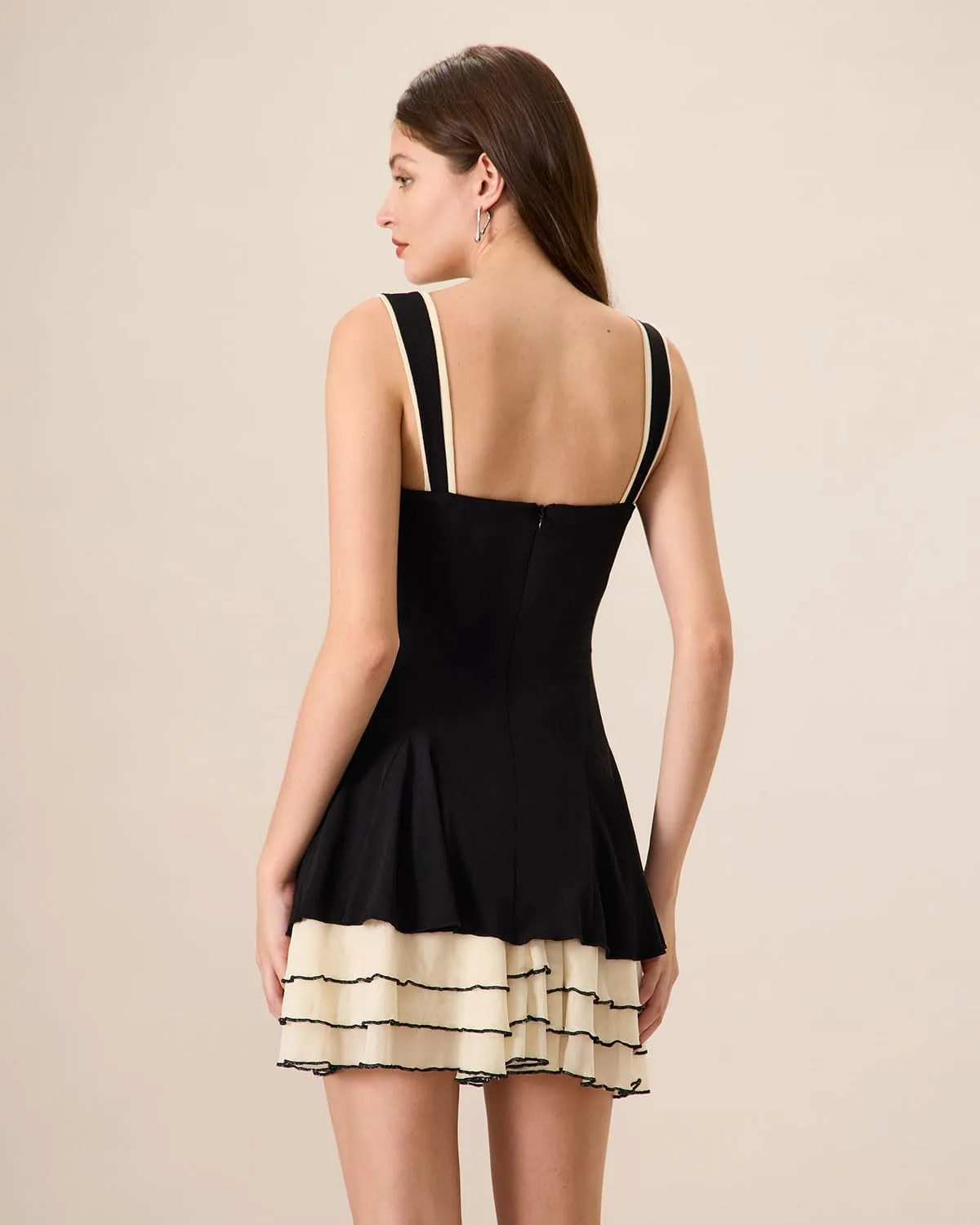 RIHOAS Women's Black Bodycon Short Dresses Knitted Party A-Line Mini Dress