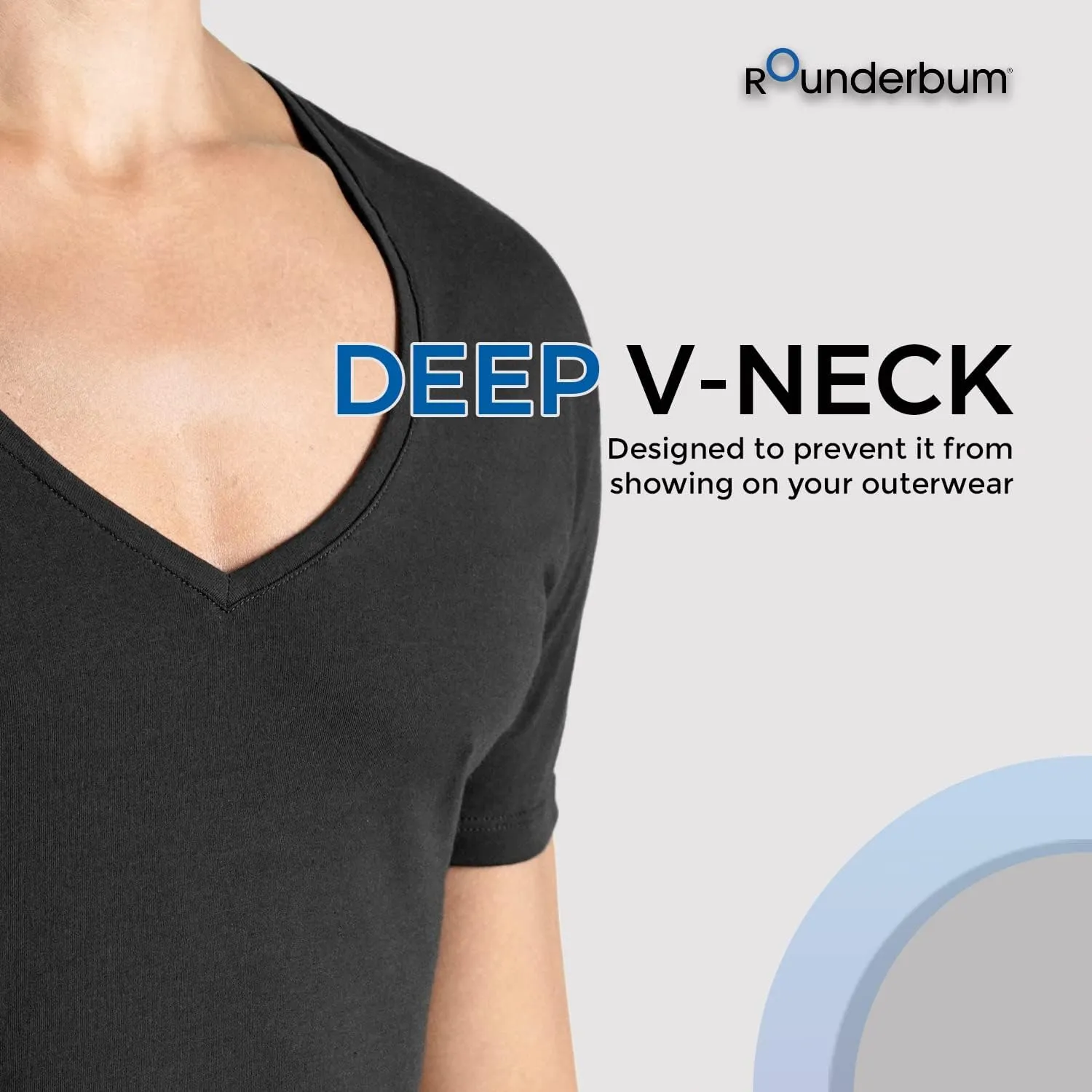 Rounderbum Men Underwear 4 Ways Stretch Lycra Deep V Neck Modern Tank Top Body Shaper | 2 Pack