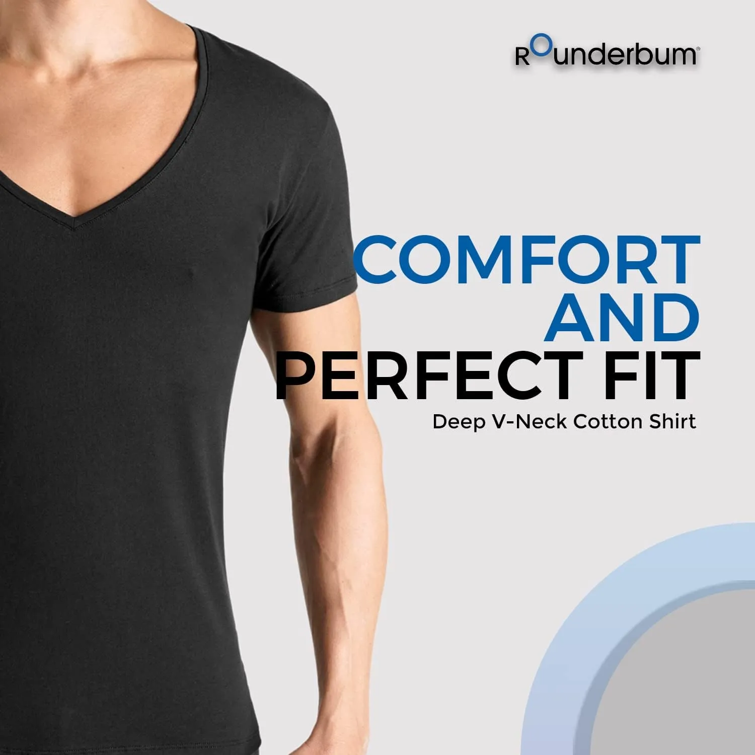 Rounderbum Men Underwear 4 Ways Stretch Lycra Deep V Neck Modern Tank Top Body Shaper | 2 Pack