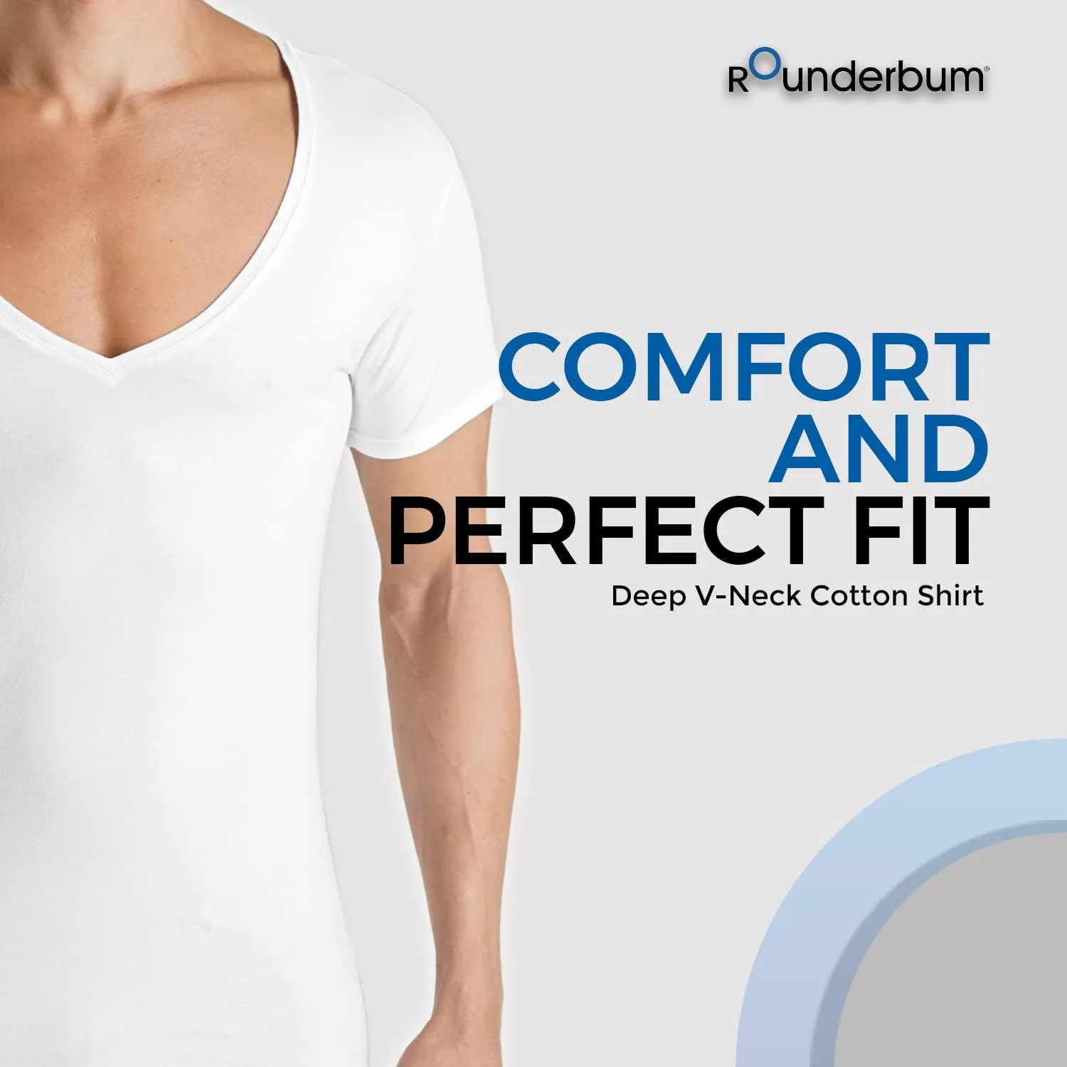 Rounderbum Men Underwear 4 Ways Stretch Lycra Deep V Neck Modern Tank Top Body Shaper | 2 Pack