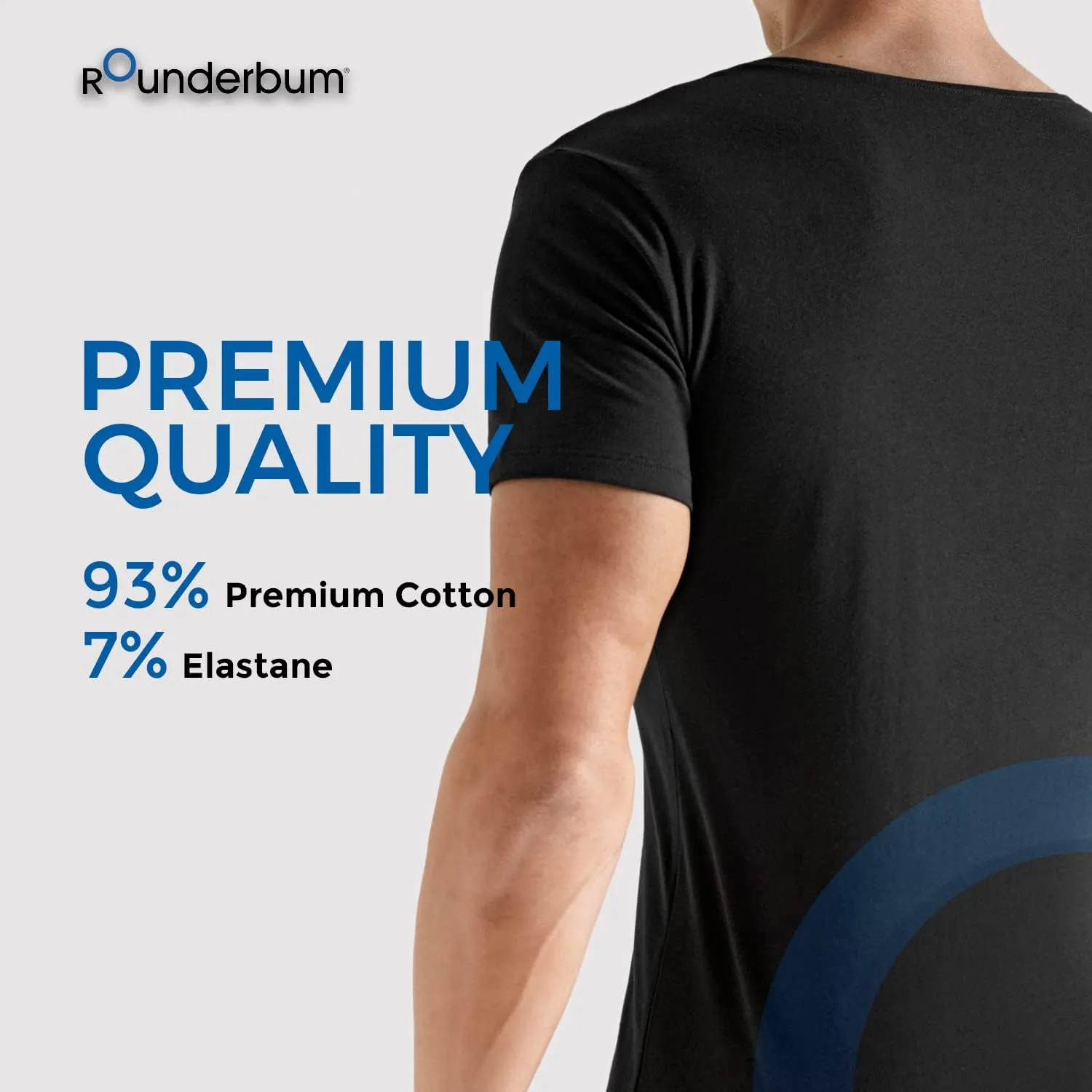 Rounderbum Men Underwear 4 Ways Stretch Lycra Deep V Neck Modern Tank Top Body Shaper | 2 Pack
