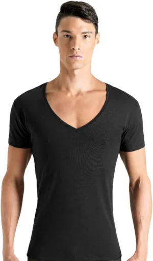 Rounderbum Men Underwear 4 Ways Stretch Lycra Deep V Neck Modern Tank Top Body Shaper | 2 Pack
