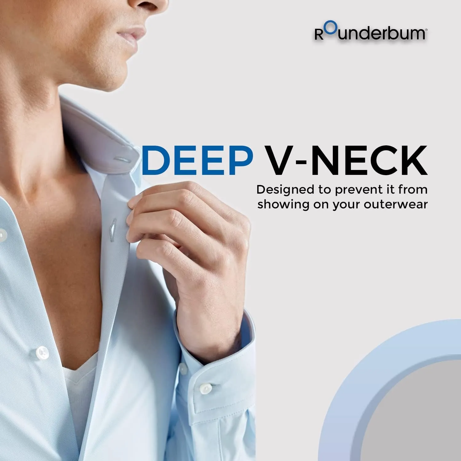 Rounderbum Men Underwear 4 Ways Stretch Lycra Deep V Neck Modern Tank Top Body Shaper | 2 Pack