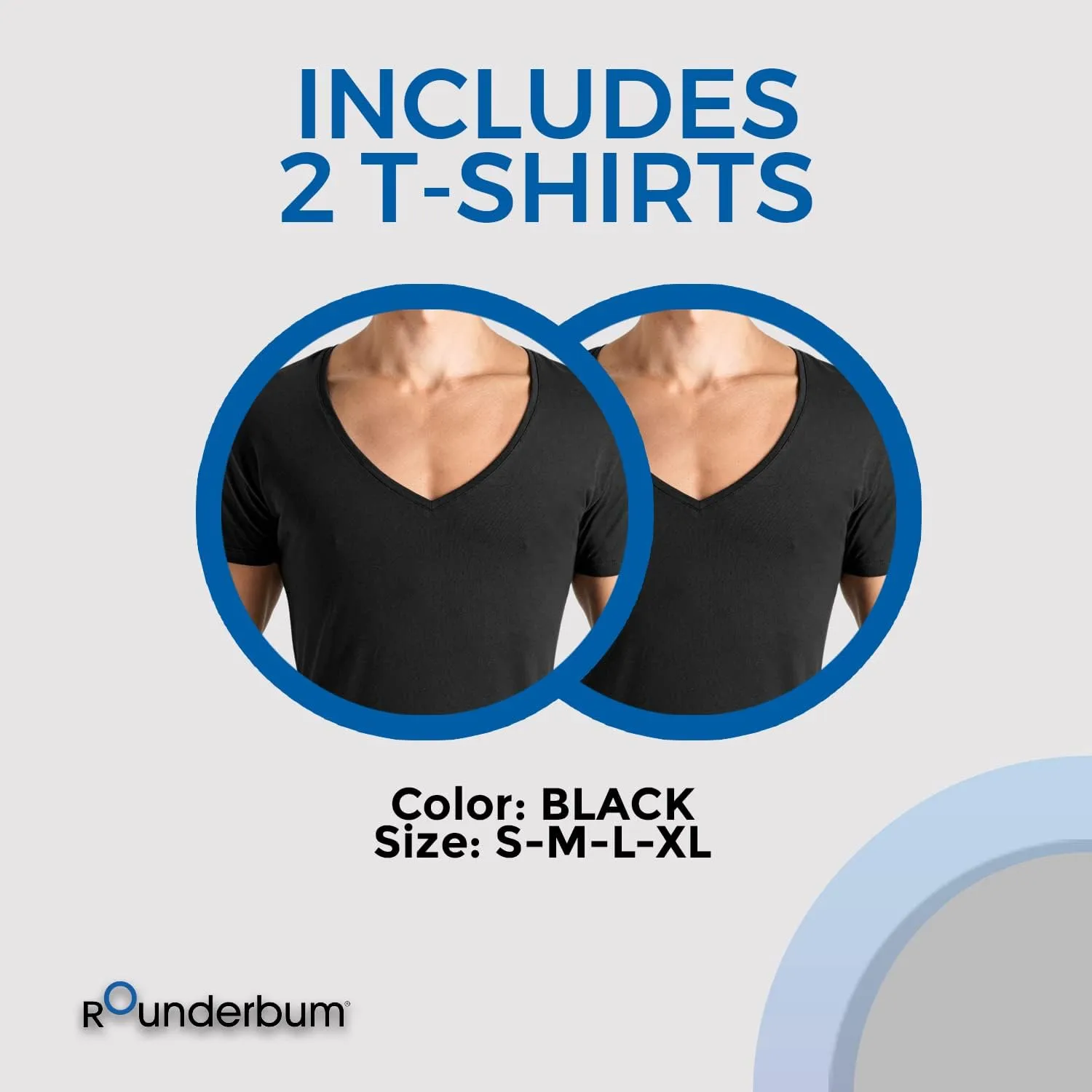 Rounderbum Men Underwear 4 Ways Stretch Lycra Deep V Neck Modern Tank Top Body Shaper | 2 Pack