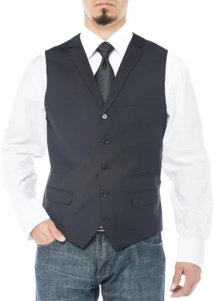 Salvatore Exte Men's Notch Lapel Casual Vest Modern Fit Dress Suit Waistcoat