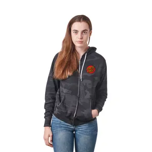 Santa Cruz Classic Dot Zip Hooded Womens Sweatshirt, Black Camo